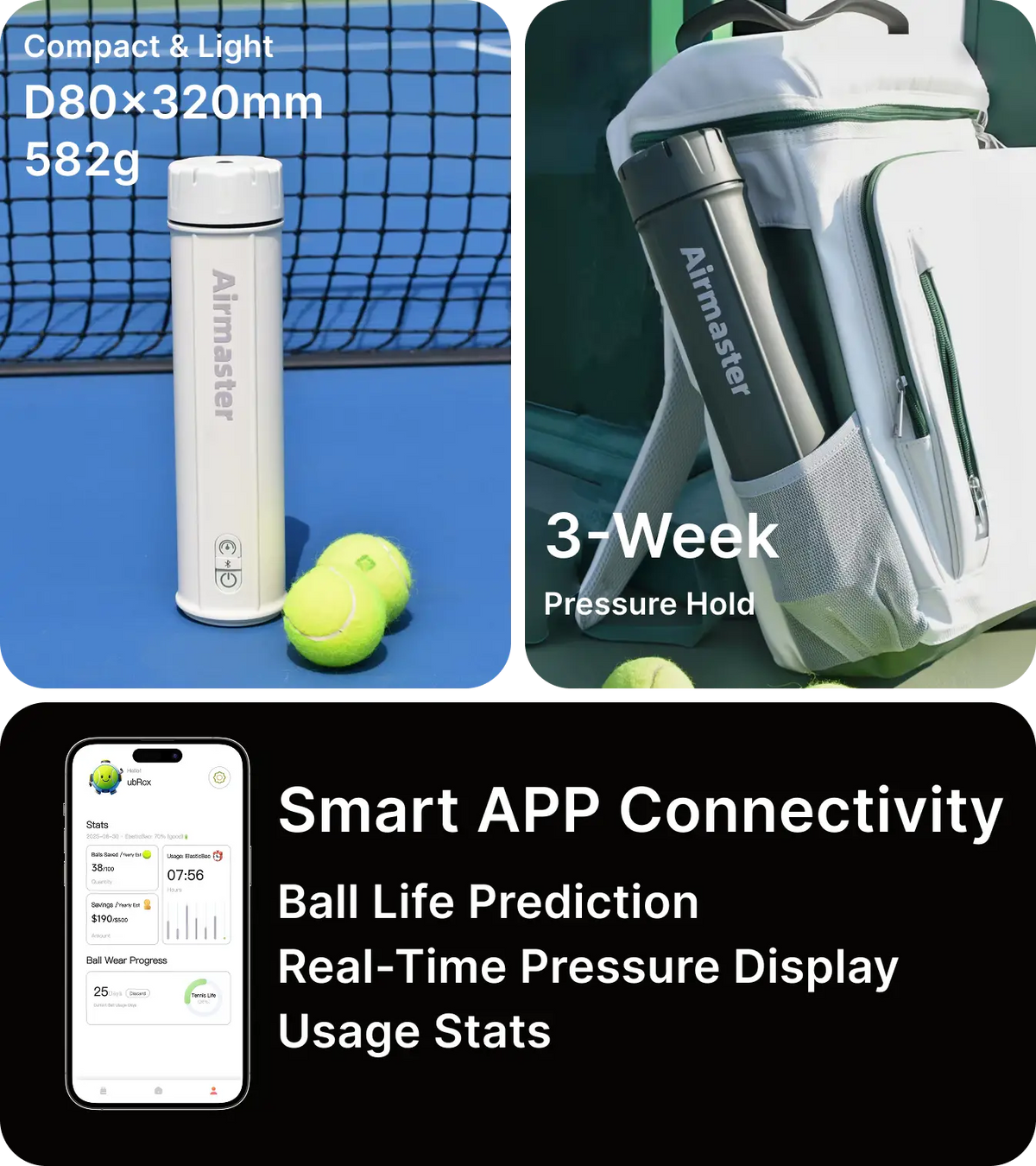 Boundless Airmaster Smart Tennis & Padel Ball Pressurizer